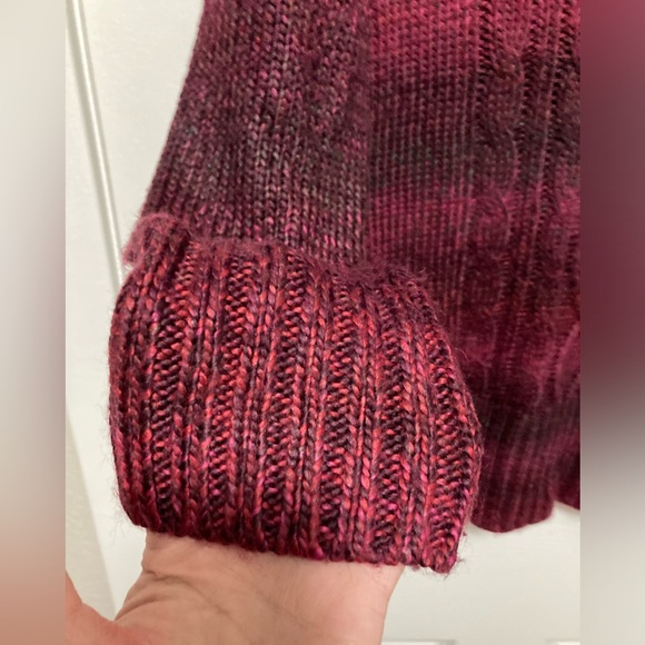 Prana Leisel Plum Gradient Striped Pink Cable Knit Long Sleeve Sweater - Picture 6 of 10